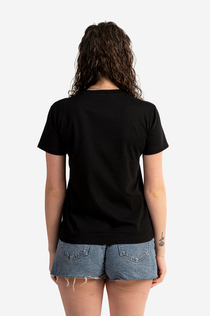 T-shirt con logo pennellato fucsia